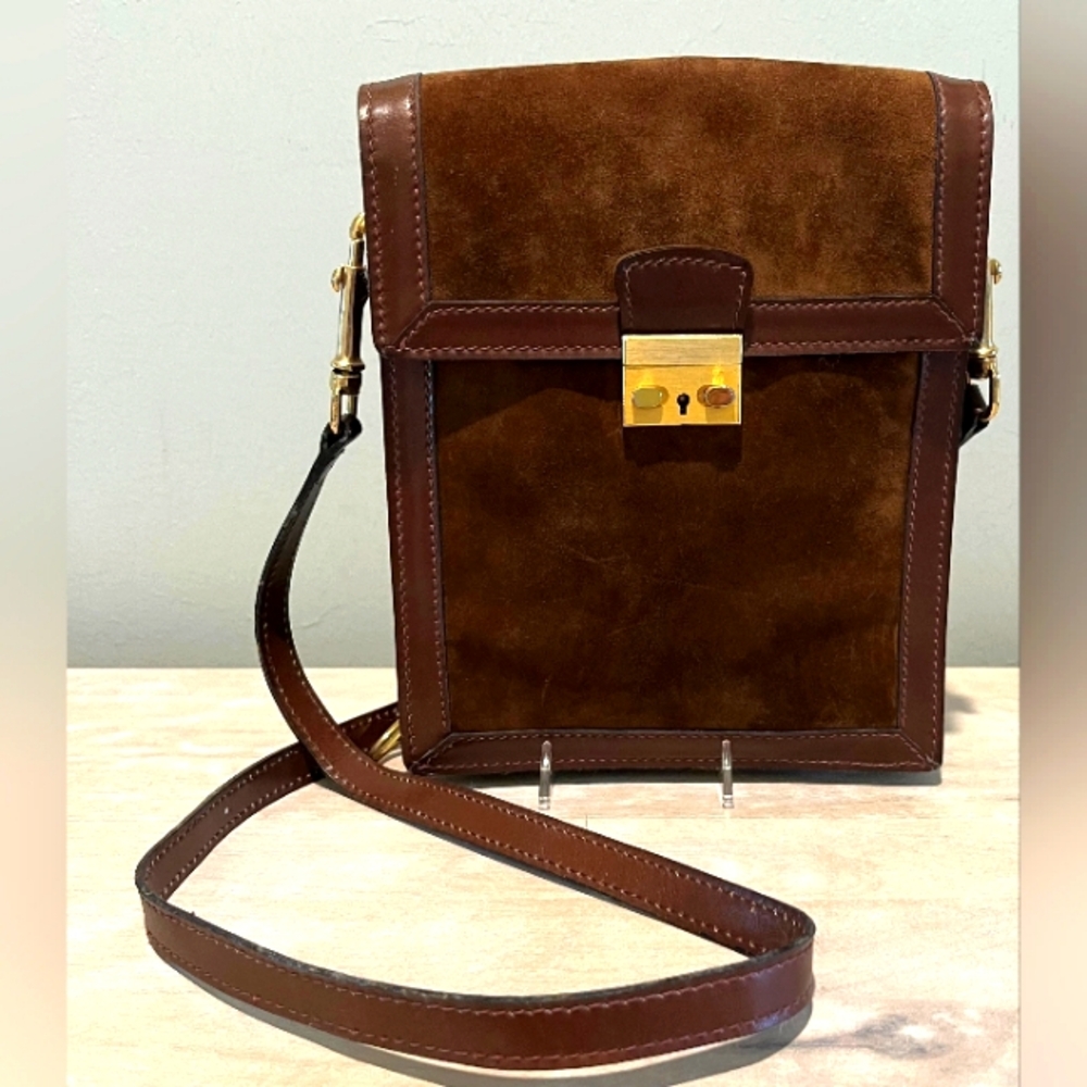 Vintage, Rare 70s Serapian Leather/Suede Bag For Lederer NYC Made in Italy VER…